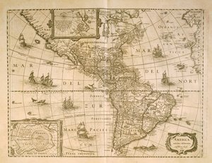 Henricus Hondius 绘制的美洲地图 作者 亨里克斯·洪第乌斯