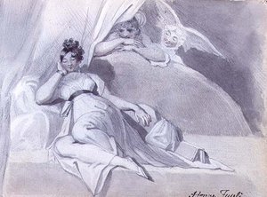 泰坦尼亚的梦，约1809-13（铅笔和水墨）。 作者 约翰·海因里希·富斯里