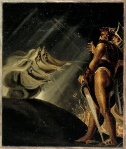 漂浮在麦克白和班柯之上的女巫 - Fussli (Fuseli), Johann Heinrich