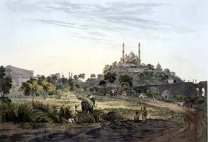 勒克瑙的风景，第七版，丹尼尔-哈维尔（1785-1826）1809年刻的（雕刻）。 作者 亨利·萨尔特