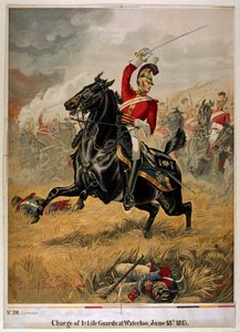 滑铁卢第一救生员的冲锋，出版于 1890 年（chromolitho） 作者 亨利·佩恩
