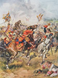 第三个龙骑兵的冲锋，来自20世纪20年代主要CH Wylly的“英国历史的光荣战役”