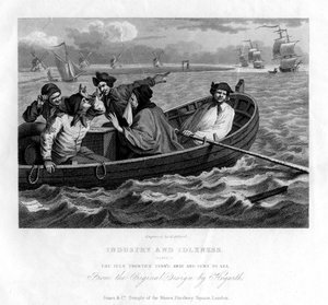 闲散的牙齿转过身，被送往海上，《工业与闲置》第五版，1833年。