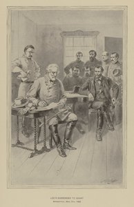 李向格兰特投降，弗吉尼亚州阿波马托克斯，1865 年 4 月 9 日（石版画） 作者 亨利·亚历山大（后）奥格登
