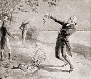 1804年7月11日，Burr？-Hamilton决斗，发自1905年出版的“我们国家的历史”