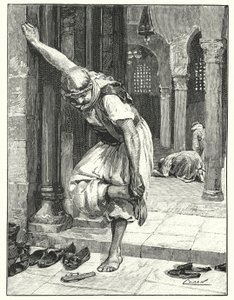 Putting off shoes, an Eastern custom (litho)