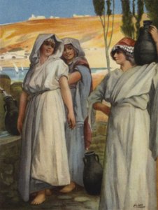 Women drawing water at a well (colour litho) 作者 亨利·安德鲁·哈珀