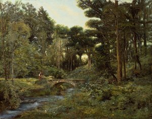 林间风景（布面油画） 作者 亨利·亚瑟·邦尼富（Henry Arthur Bonnefoy）