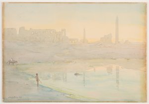 神圣的湖，卡纳克，1905年（纸上铅笔） 作者 亨利培根
