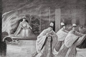 皇帝在宫中自焚（石版画） 作者 亨利·查尔斯·塞普金斯·赖特