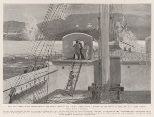 来自南非战争中的舰船的第一枪，HMS Partridge在Cape Colony的Saldanha Bay的Boers上射击 作者 亨利·查尔斯·塞普金斯·赖特