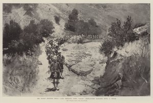 印度边境崛起，夏兰尼营地，Tochi山谷，高地人沿着Defile行进 作者 亨利·查尔斯·塞普金斯·赖特