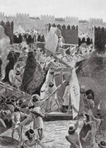 波斯人攻打巴比伦城堡（石版画） 作者 亨利·查尔斯·塞普金斯·赖特