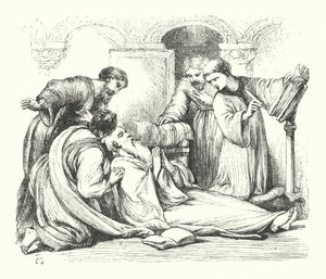 Death of the Venerable Bede (engraving) 作者 亨利·考特尼（之后）塞卢斯
