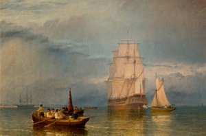 在港口--平静，1856年。 作者 亨利·道森