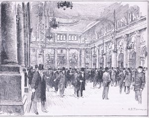 在曼彻斯特皇家交易所内部，插图来自英格兰的历史，20世纪 作者 亨利·爱德华·蒂德马什