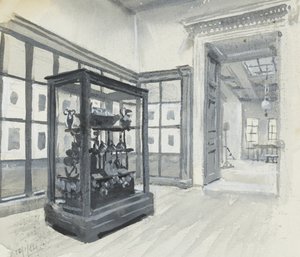 大英博物馆内景，展示版画画廊 作者 亨利·爱德华·蒂德马什
