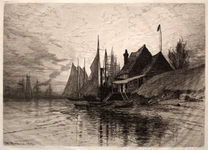 纽约港，傍晚，1884年。