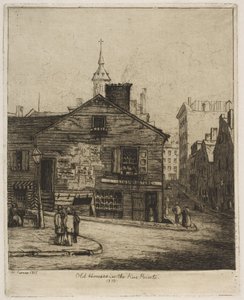五点中的老房子，1870年来自老纽约的场景，1871年。
