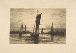 1879年，在东河上的日落。