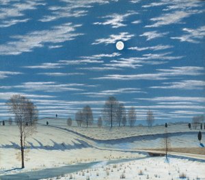 月光下的冬季场景，1869年