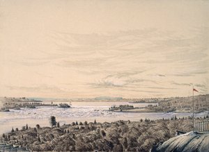Sault de Ste。 1842年休伦湖和苏必利尔湖之间的玛丽（纸上写着） 作者 亨利·弗朗西斯·安斯利