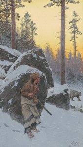 印度熊猎人，1911年（水上纸上装载） 作者 亨利·弗朗索瓦·法尼