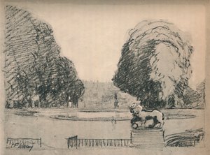 1927年，c1927，在一棵郁郁葱葱的旧剪裁树中