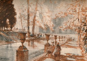 卢森堡巴黎热爱树木和儿童。，c1927，1927年