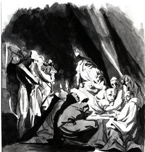 红衣主教博福特之死，莎士比亚的&39;亨利六世&39;插图，1772年（笔，墨水和纸上洗） 作者 约翰·海因里希·富斯里