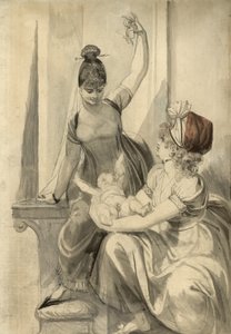 母亲和她的家人在乡下，1806-1807年 作者 约翰·海因里希·富斯里