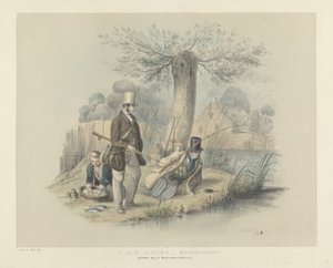 蟑螂钓鱼，Broxbourne，来自一组六个Angling图像（手工彩色光刻）