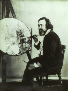 理查德-戴德在贝特拉姆医院为《奥伯龙与泰坦尼娅》工作时的肖像，约 1875 年（黑白照片） 作者 亨利鲱鱼