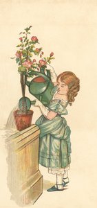 The Princess Gardening (colour litho)