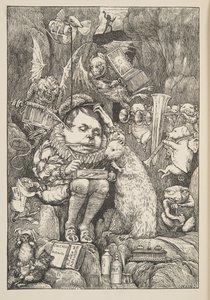 海狸带来了纸张，投资组合和钢笔，来自The Snnting of the Snark，一种八折的痛苦，由Lewis Carroll，酒吧。 1876年