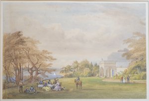 1858年伯恩希尔小屋的德拉蒙德家庭（纸上写着） 作者 亨利·荷兰