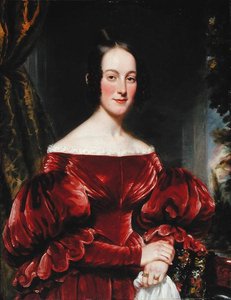 罗伯特-洛登夫人的肖像，约1837年（油画板）。