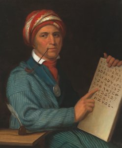 塞古亚（Sequoyah，约 1770-1843 年），约 1830 年（布面油画）