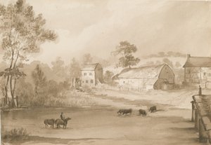 Trysull Mill：棕褐色水洗图