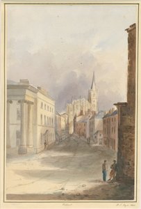 沃尔索尔镇和教堂：水彩画，1844年