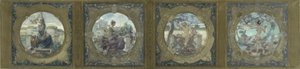 为巴黎城市酒店的洛鲍画廊绘制的草图：Les chants ：爱国者之歌，1890 年（布面油画） 作者 亨利·让·路易·布罗
