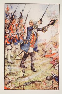 1743年，Dettingen的乔治二世，CRL Fletcher和Rudyard Kipling的“英国历史”插图，1911年 作者 亨利·正义·福特
