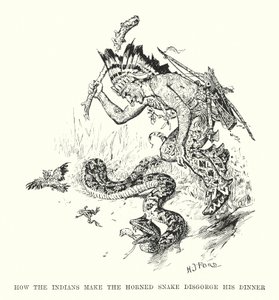 印第安人如何让角蛇吐出晚餐（雕刻） 作者 亨利·正义·福特