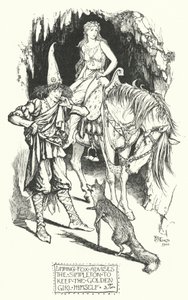 跛脚狐狸建议憨厚的人自己留住金姑娘（雕刻）。 作者 亨利·正义·福特