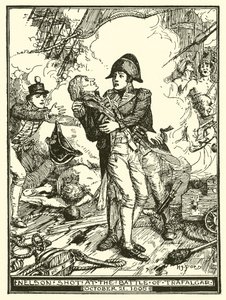尼尔森在1805年10月21日的特拉法加战役中出手 作者 亨利·正义·福特