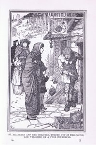 1912年，圣伊丽莎白和她的孩子们走出城堡，受到这位可怜的旅店老板的欢迎 作者 亨利·正义·福特