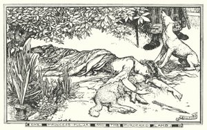 普尔亚公主和被谋杀的羔羊（石版画 作者 亨利·正义·福特