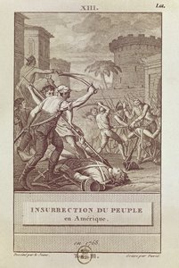 1768年美国人民的起义，由大卫雕刻