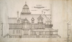 威斯康星州日内瓦湖 S.W. Allerton 先生的住宅：西立面 作者 亨利勋爵盖伊