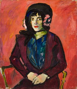 一个女孩的画像，1909-1914。 作者 亨利·莱曼·萨恩